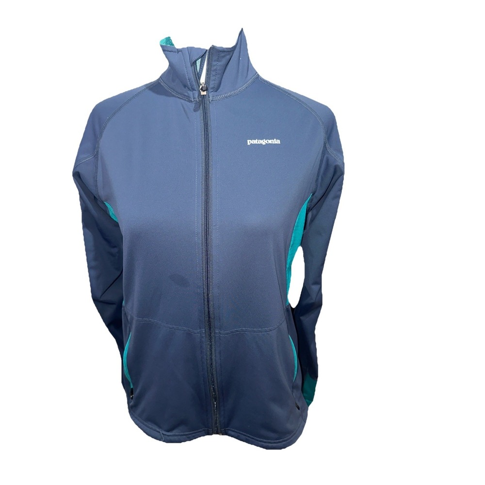Patagonia Wind Shield Windbreaker Zip Jacket Women's Blue Teal SIZE Small